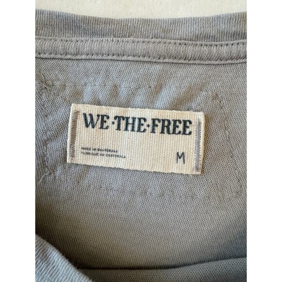 Free People We the Free Raw Seam Gray Top Long Sleeve Tee T-shirt Size M - Picture 5 of 6